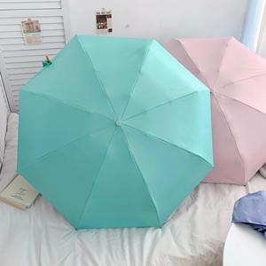 Parapluie de poche pliable 5 sections de haute qualité, mini, portable, avec baleines en alliage, logo personnalisé, double usage soleil/pluie, revêtement noir, protection UV - Product Image 3