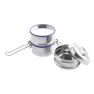 Polished Stainless Steel Tiffin <b>Lunch</b> <b>Box</b> with Eco-Friendly Design for Kids and Camping-Low Price - Product Image 1