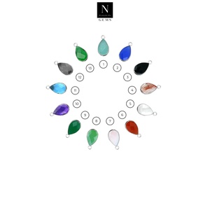 ลูกปัดลูกแพร์ขนาด8x12มม. ลูกปัดแบบเหลี่ยมเพชรพลอยธรรมชาติสีน้ำตาลดำน้ำเงินลูกปัดแบบหลวมสำหรับเครื่องประดับทำเครื่องประดับ - Product Image 2