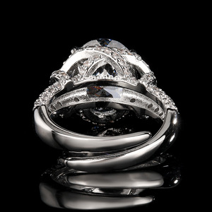 Anillos Ajustables de Cobre Chapado en Oro de 18K con Circonita Ovalada Toderi ZS1435 de 10*12mm con Corte de Flor Helada, Resistentes al Deslustre, para Mujer - Product Image 4