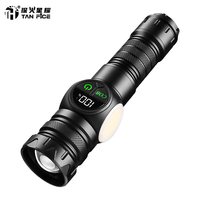 Lampe torche zoomable 30W, laser blanc, lampe torche portable multifonction, lumière latérale COB, télescopique, urgence extérieure, RGB, sauvetage