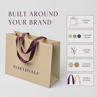 Recycled Paper Bag 350GSM Paperboard Ribbon Handle Custom Logo Wholesale for Apparel Retail Packaging Recycled Materials