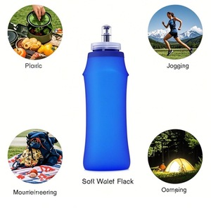 Bouteille d'eau souple en TPU de 250 ml pour le sport, pliable, sacoche d'hydratation pour la course en extérieur, à porter à la taille - Vente en gros - Product Image 6