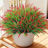Bouquet de lavande artificielle européenne en pot, décoration anti-UV, plantes vertes en plastique, best-seller