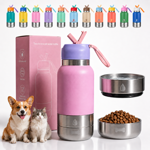 ขวดน้ำพกพาสำหรับสัตว์เลี้ยงขนาด 32 ออนซ์ 3 in 1 ป้องกันการรั่วซึม สำหรับสุนัข พร้อมชามถอดได้ เก็บน้ำเย็น ของขวัญคริสต์มาส - Product Image 6