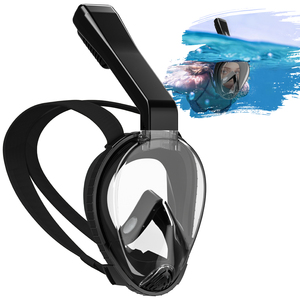 <span class=keywords><strong>Masque</strong></span> de plongée en apnée intégral à 180 degrés, anti-buée, anti-fuite, anti-étouffement, tube amovible - Product Image 1