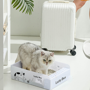 宠物户外使用的紧凑型和可重复使用的一次性版本猫砂盒，带盖，适用于大猫高侧面 - Product Image 5