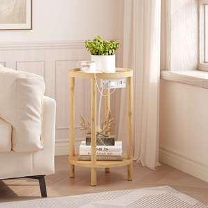 Table d'appoint ronde en bois, table basse circulaire en bois, table de salon ronde en bois pour le salon - Product Image 3