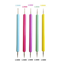 Vente en gros de stylos macaron pour ongles, ensemble de 5 pièces, sélecteur de strass, stylo cristal pour ongles
