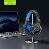 BAVIN BH61 Headset Headphone Gaming, latensi rendah 230cm panjang garis atas telinga dengan mikrofon HD yang dapat disesuaikan