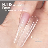 Boîte de 240 formes à ongles réutilisables, transparentes, double couche, extensibles, style papillon, de type armure, sans plateau en papier, pour usage transfrontalier