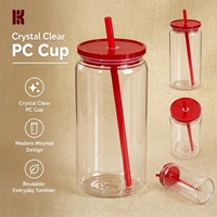 Gobelet en plastique écologique de 22 oz avec couvercle et paille, personnalisable avec logo, vierge pour sublimation, pour articles promotionnels, festivals et fêtes