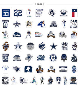 ZY1302C 50 pièces Nouveaux autocollants <span class=keywords><strong>Dallas</strong></span> Cowboys imperméables pour décorer les carnets, les skateboards, les vélos, les bagages, les jouets pour adolescents et enfants - Product Image 4