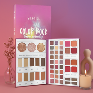 Palette de <span class=keywords><strong>maquillage</strong></span> tout-<span class=keywords><strong>en</strong></span>-un 52 couleurs vegan du fabricant, avec illuminateur lumineux, fard à paupières multifonction, blush et kit de contouring - Product Image 6