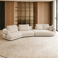 Ensemble de canapés modulaires en forme de L de luxe en gros, avec rembourrage en éponge, design minimaliste pour appartements et hôtels