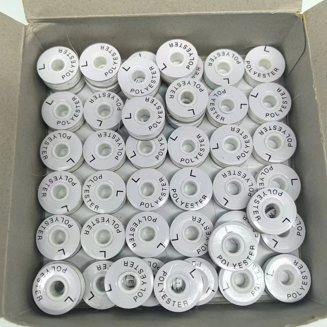 Super Quality 70D/2 144bobbins Per Box L Type Polyester Embroidery Pre Wound Bobbins Thread Sewing Thread Embroidery Bobbins