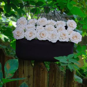Rosas Artificiales Populares de 3 Cabezas, Hechas a Mano, Realistas, de Seda Blanca, con Tacto Real - Flores de Lujo para Graduación, Navidad, Año Nuevo - Product Image 4