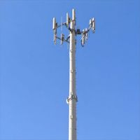 Torre de Telecomunicaciones Monopolar de Acero Galvanizado en Caliente de 40 m, Plataforma de Montaje de Antena, Estación Base de Red Celular