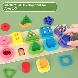 Gioco di Impilamento e Ordinamento Forme in Legno per Bambini 2-3 Anni - Gioco Educativo Montessori Colori Macaron con Elementi di Gioco - Product Image 3