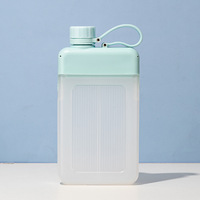 Offre Spéciale – Bouteille d'eau carrée portable en plastique de 450 ml, personnalisable, format A5, pour activités sportives en extérieur, gym et voyage