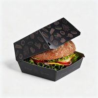 Boîte pliante pour emballage alimentaire, boîte en carton kraft pour emballage de hamburgers, emballage pour restauration rapide