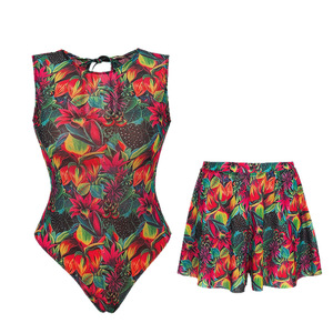 Conjunto de <span class=keywords><strong>Bikini</strong></span> Floral de Dos Piezas con Protección Solar UPF35+ y Pantalones Cortos de Baño, Estilo Europeo y Americano 2025 - Product Image 5