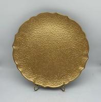 Assiettes de Présentation Dorées Exquises de 13 Pouces en Gros, Couleur Personnalisée, Design Moderne, Marque Xiangjin, pour Restaurants et Mariages