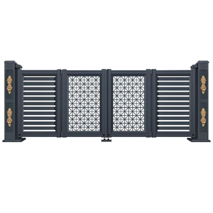 Puerta de Aluminio Personalizada para Villas, Casas Independientes y Casas de Campo, Diseño Minimalista de Doble Puerta, Uso Exterior, 5 Años de Garantía - Product Image 1