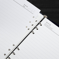 Carnet/Agenda A5 personnalisé en cuir avec logo doré, couverture rigide, écologique, à feuilles mobiles, 80 feuilles