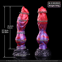 FAAK Dildo Monstre Épais en Silicone Liquide Souple, Dildos Animaux Fantaisie avec Gros Nœud, Télécommande, Jouet Sexuel Point G