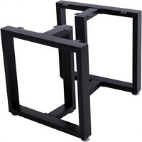 TIEOU Pieds de table basse rectangulaires en fer robuste de 16 pouces, pieds de bureau, pieds de banc (DIY sans planche)