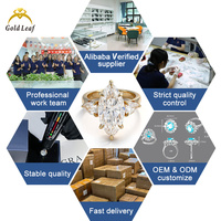 Goldleaf Kişiye Özel Lüks Mücevher Yüzüğü 10k-18k Sarı Altın Markiz Kesim 1CT-3CT DEF VVS VS Laboratuvar Elması Yüzük