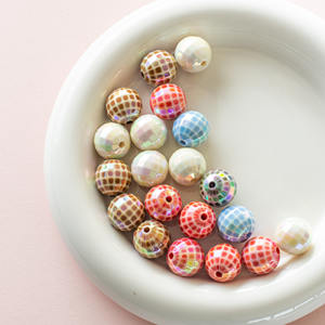 High Quality 16mm UV Coating <b>Plastic</b> Football <b>Beads</b> Handmade Jewelry Accessories with Diamond Wholesale Acrylic DIY Jewelry <b>Bead</b> - Product Image 2