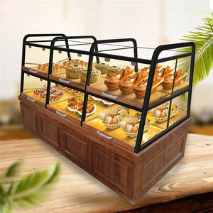 Holz-Bäckereiregal Supermarkt-Designregale zur Wandmontage, Maßgefertigte 3-stufige Wandbrot-Bäckerei-Auslagevitrine - Product Image 6