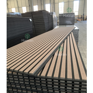 Haoran Mới Thời Trang Gỗ Tự Nhiên Veneer Gỗ Slat 3D Trang Trí Nội Thất Tường Bảng Điều Khiển Kết Thúc Bằng Gỗ Aku Bảng Điều Chỉnh - Product Image 3