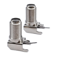 Conectores de crimpado RG6 tipo F de ángulo recto de níquel y plomo para cable coaxial de antena de TV