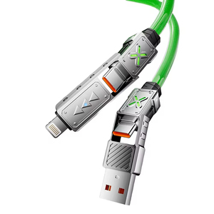 Câble de charge super rapide 4-en-1 240W USB-C vers Type-C en alliage de zinc pour iPhone Samsung Xiaomi Câble de charge multi-ports - Product Image 1