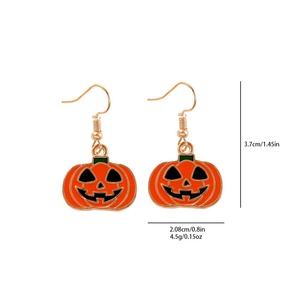 Nueva venta al por mayor de moda fantasma de Halloween calabaza sonriente colgante encanto pendientes con ajustes de gancho religioso para fiestas y regalos - Product Image 6