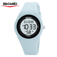 Montre digitale Skmei 2618 pour fille, bracelet en silicone, mode d'alarme EL, calendrier, montre-bracelet décontractée, vente en gros
