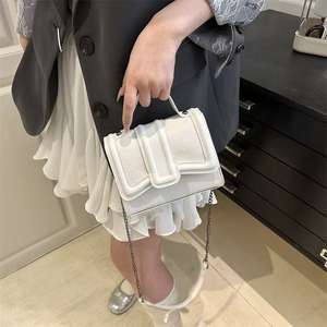 Textured Leather Design <b>Handbag</b> with Metal Buckle Shoulder Crossbody Bag - Product Image 3