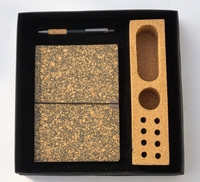 Großhandel umwelt freundliche Cork Notebook vierteiliges Set Office Promotion Geschenk Business Briefpapier Geschenkset