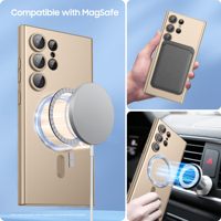 Étui magnétique pour Samsung Galaxy S25 Ultra avec protection intégrée de l'objectif de l'appareil photo, compatible S24 FE S23 Plus S22 S21 Note 20, coque antichoc souple en TPU
