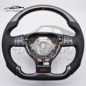 Volante de Fibra de Carbono Real para VW Volkswagen Golf 5 GTI <span class=keywords><strong>R32</strong></span> Passat B6 Jetta Mk5 <span class=keywords><strong>Caddy</strong></span> Bora 2005-2009 - Product Image 5