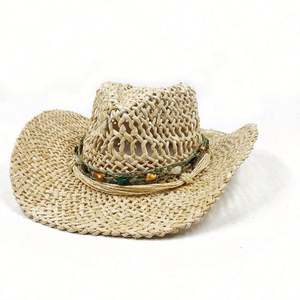 Sombrero de Paja Estilo Vaquero Personalizado, Nuevo, para Verano, para Mujeres y Hombres, para la Playa, Viajes, Protección Solar - Product Image 3
