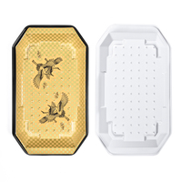 Sunzza motif luxe jetable en plastique couvercle antibuée tianmin sushi boîte d'emballage conteneur pour restaurant japonais
