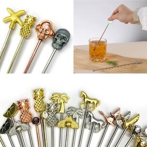 Pengaduk Minuman Koktail dari Baja Anti Karat Aman untuk Makanan, Desain Kustom, Warna LOGO, Perak Emas - Product Image 6