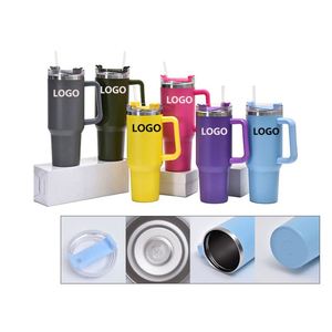 W73 Factory <b>40oz</b> Stainless Steel Vacuum Insulated Travel <b>Tumbler</b> Custom Logo Lid <b>Handle</b> BPA Free 6-12 Hours Thermal Water - Product Image 2