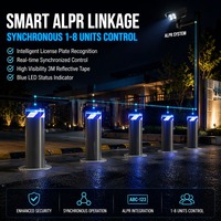 Borne de sécurité anti-émeute intégrée à levage hydraulique, à montage peu profond, avec éclairage LED et système de liaison pour le contrôle du trafic, en acier inoxydable 304