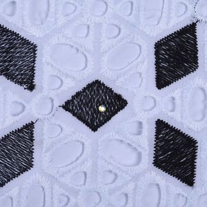 Bordado 100% tela de encaje de algodón seco con cuentas para vestido de fiesta encaje de algodón de gasa suiza de Dubái de alta calidad con piedras 1710 - Product Image 2