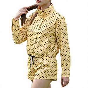 Conjunto de 2 Piezas para Mujer, Chaqueta y Pantalones Cortos con Estampado de Lunares, Chaqueta Corta con Cierre - Product Image 6